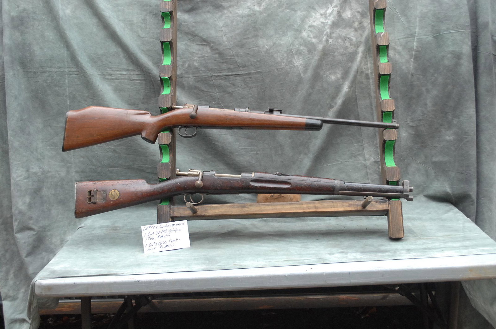 Swedish Mausers (2): 1 sporter, 1914, ser # 58600 #'s match, 1 original, 1906, ser# 38489, #'s match