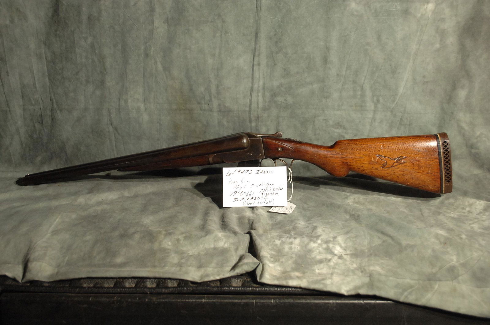 Ithaca Gun Co.: 12 Gauge Coach Gun 19.25" bbl Stock bolted together (Not cut off) Ser #182076