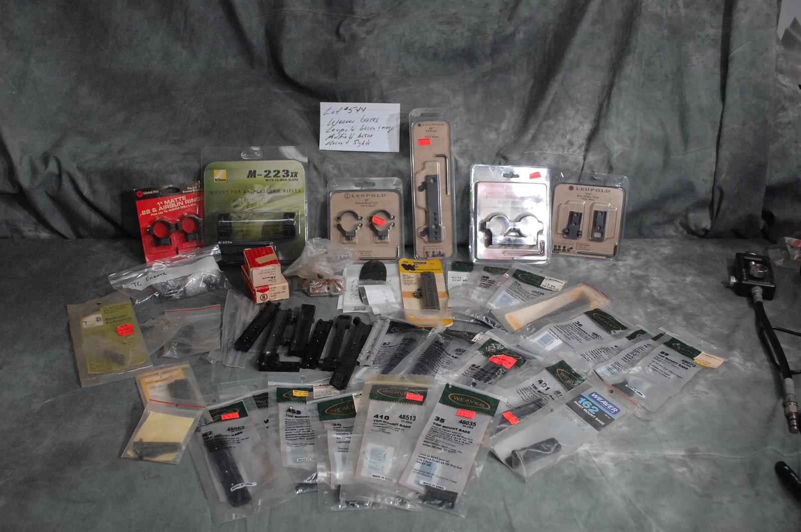 Assorted Bases, Rings, and Sights: Weaver Bases, Leuplod Bases & Rings, Assorted Sights