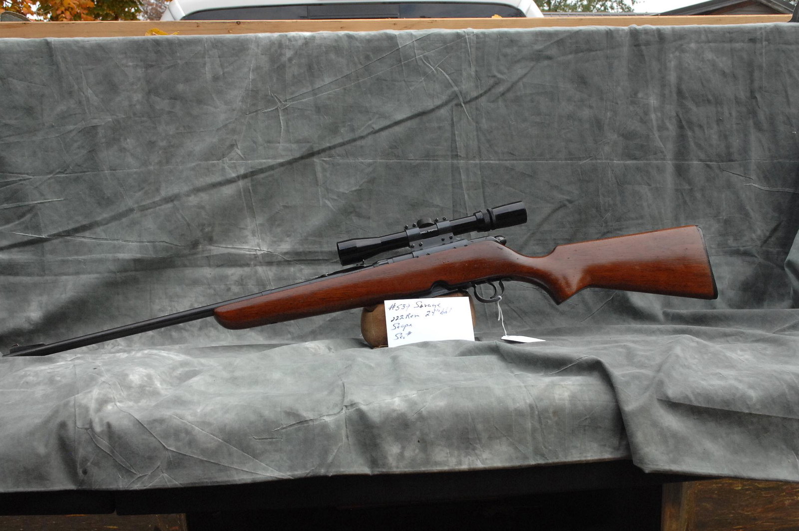 Savage rifle and scope: 222 Rem, 24" bbl