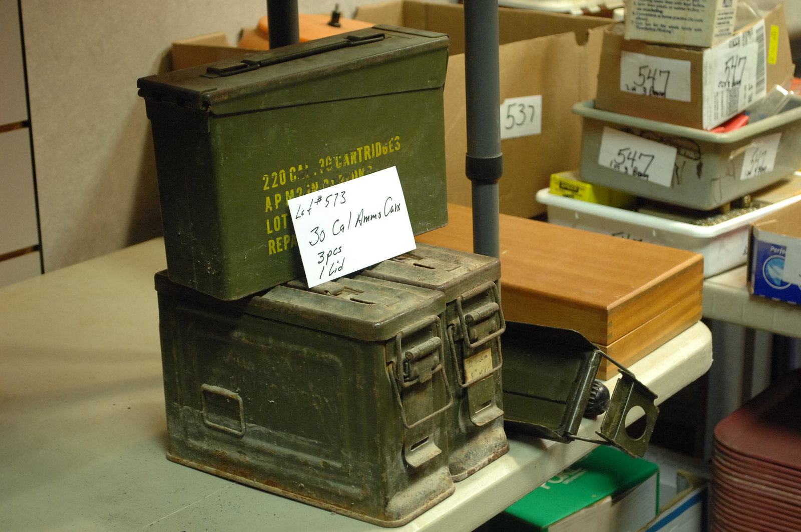 30 Cal Ammo Cans *Empty**: 3 x .30 cal ammo cans