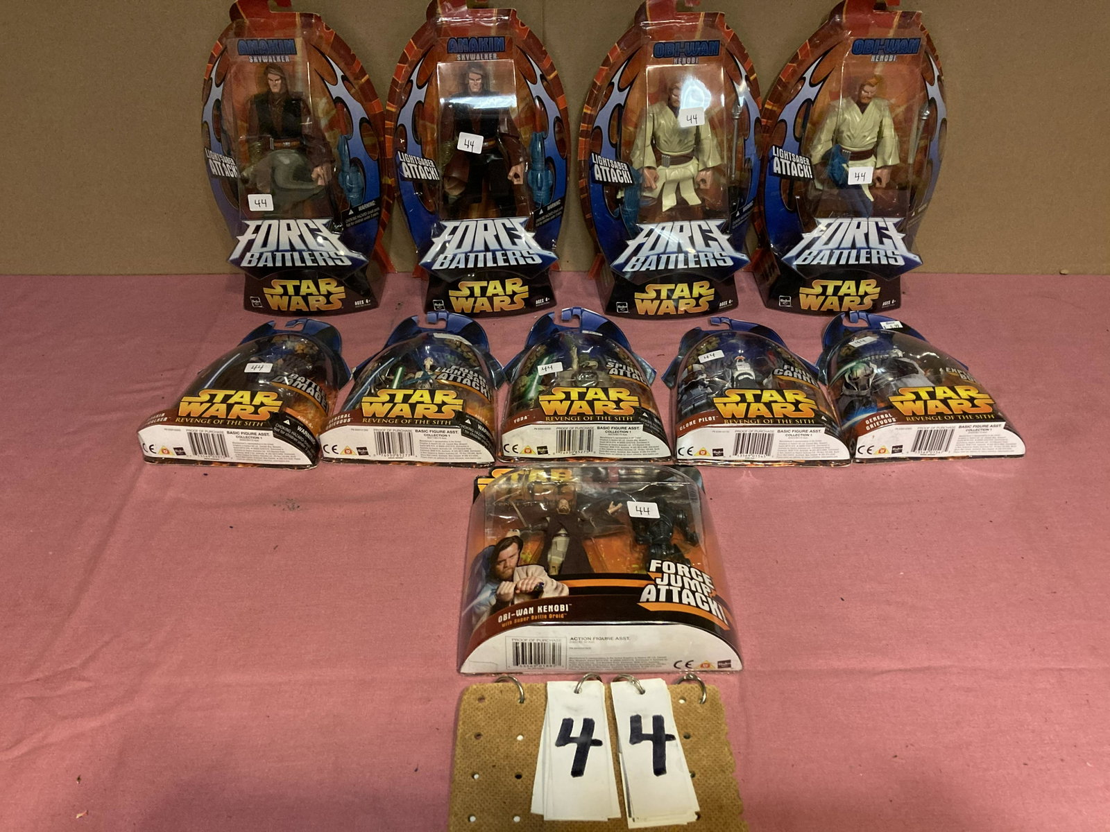 10 Star Wars Toys: 10 Star Wars Toys, Mint in the Box. Six Revenge of the Sith, mint in the box figures - (1) Yoda, (1) Clone Pilot, (2) General Grievous, (1) Obi Wan Kenobi and (1) Anakin Skywalker. Four Force Battlers