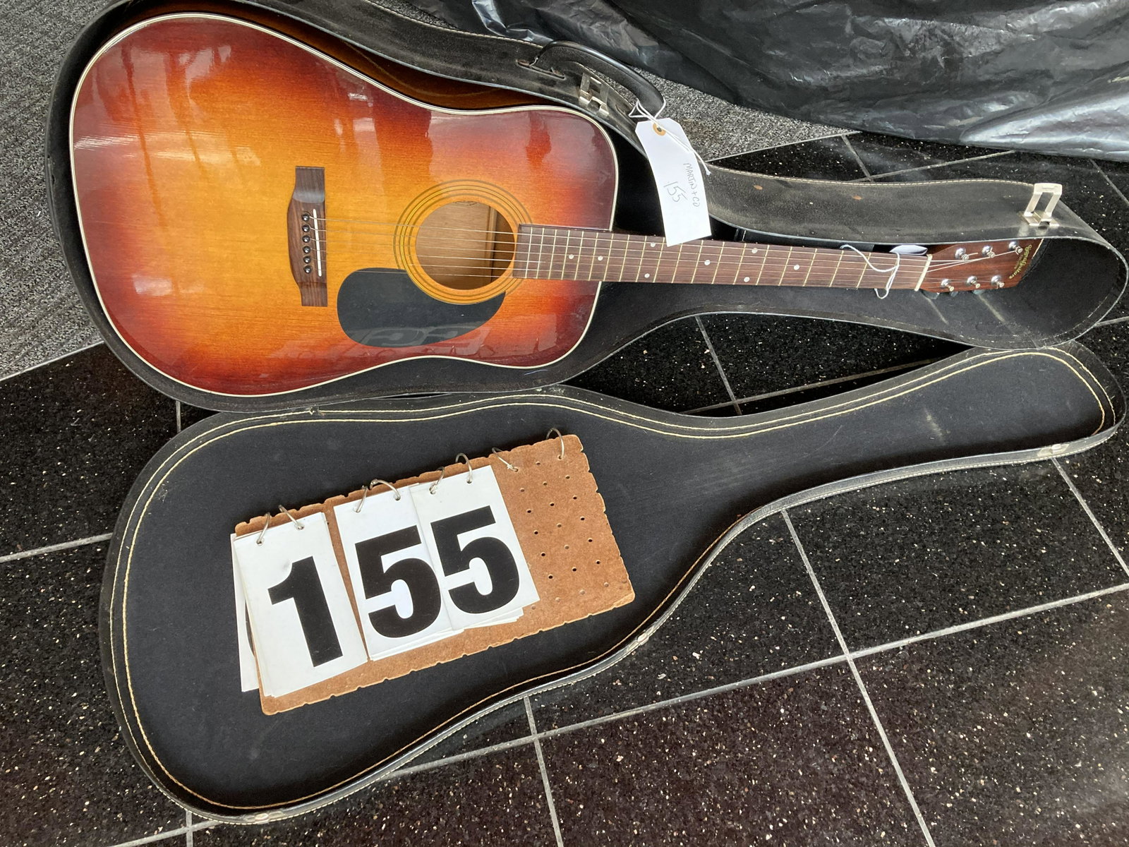 6 String Martin and Co. Guitar with Case: 6 string guitar with case. Marked Sigma Guitar, Martin and Co. 266878. 43"l x 17"w x 6"h. Unreserved from the Conyngham, PA Estate. Fresh to the market.