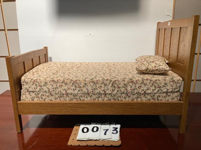 Signed Stickley Child's Mission Oak Doll Bed - UPDATED: Signed Stickley T.C. Timber child's solid oak contemporary mission doll bed. It is an honor to sell such high quality estate items from a beautiful home located in historic Skaneateles, NY. The family