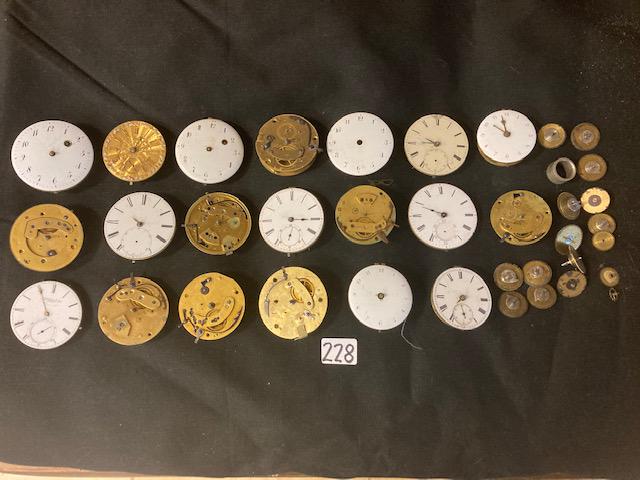 20 Fusee 18c & 19c Movements: 20 Fusee 18c and 19c estate movements with some of the following names: F. Samuel & Co., Jos. Johnson, Henry F. James, RSG Beesley, S.I. Tobias & Co., C. Brabson, G. Thornton, Ja Hoddell, Simmons Henl