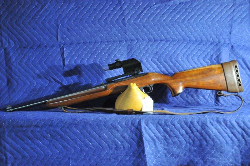 Ruger Carbine: Ruger Carbine. 44 Magnum. With Weaver Quik Point scope and sling. Serial No. 129392.