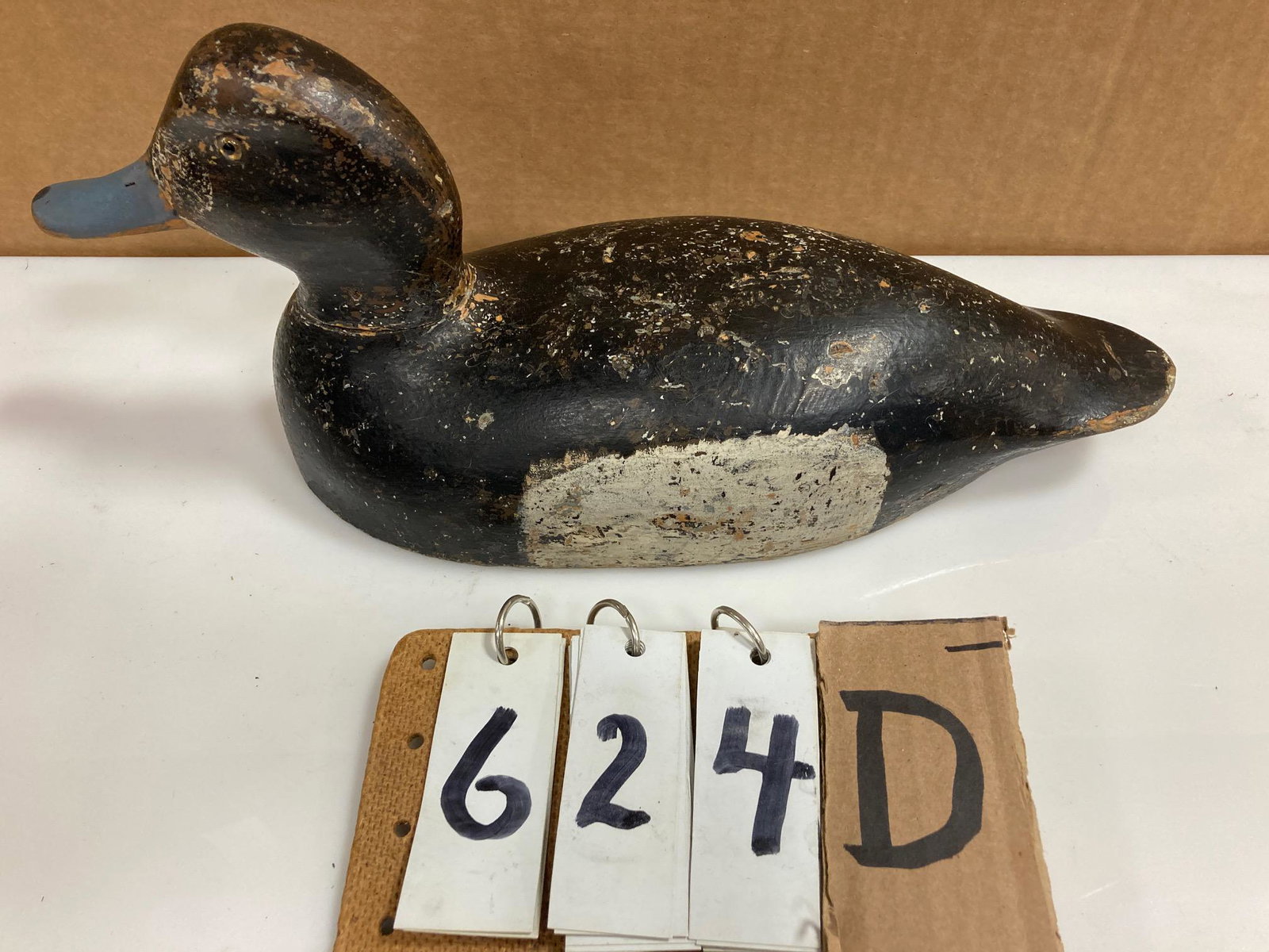 One Hand Carved Wood Duck Decoy: One hand carved and hand painted wood duck decoy. Attributed to Sam Denny of Clayton, NY. From the collection of one family in St. Lawrence County, NY who loved the Adirondacks and everything outdoors
