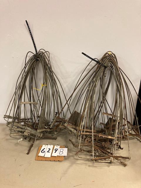 49 Metal Hide Stretchers: 49 metal hide stretchers. 30"l x 7.5"w. From the collection of one family in St. Lawrence County, NY who loved the Adirondacks and everything outdoors.