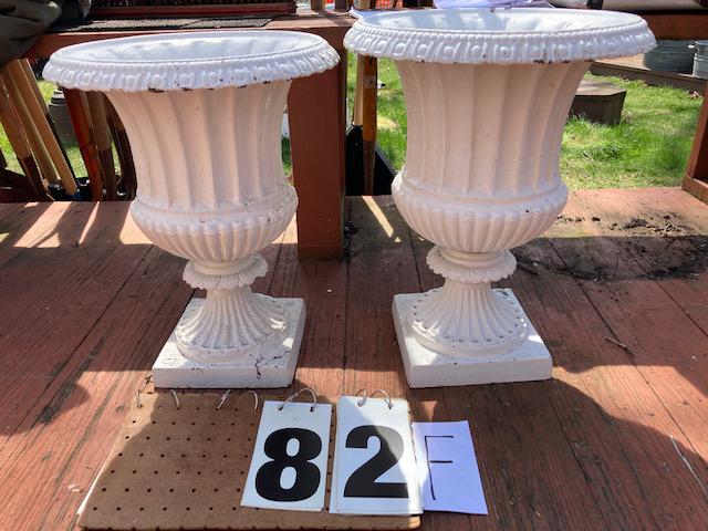 Two 1890s Matching American Cast Iron Jardineers: Two 1890s matching American cast iron jardineers. Each are 15"w x 19"h. Both in excellent condition. Please read the Terms and Conditions of this auction thoroughly for IMPORTANT bidder information.