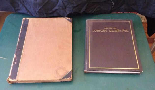 2 vintage books Harpers weekly Architecture: 1924 American landscape architecture Wenzel/Krakow 14x11”1877 Harpers weekly was in the Sherburne Public library 16”x12”