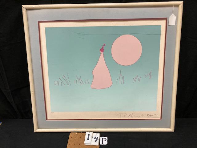 Peter Max Print: Signed Peter Max print. H/C marked on the lower left in pencil. No glass on print. Frame 32.375"w x 28.125h, print 26"w x 21.75"h. Please read the Terms and Conditions of this auction thoroughly for I