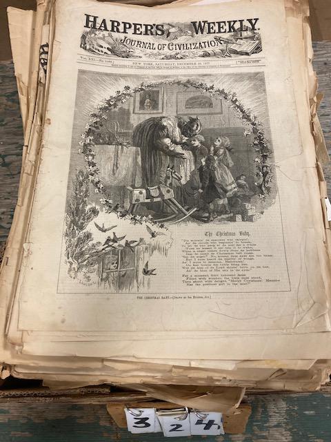 126 1800s-1900s Original Harpers Weeklies: 126 1800s-1900s original Harpers Weeklies with great graphics and information. From the Estate of Alan Drohan, Fulton, NY. Please read the Terms and Conditions of this auction thoroughly for IMPORTANT
