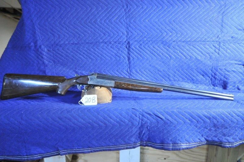 J. Stevens Arms Model 240: J. Stevens Arms Model 240. 410 over/under shotgun. 26" barrels. Double hammer, double trigger. Excellent condition. Just the slightest of pitting. NSN.