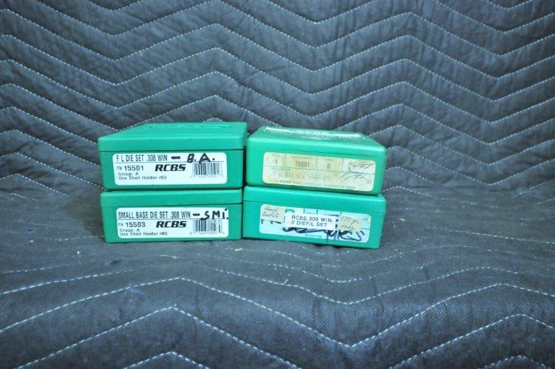 Four RCBS 308 Winchester Die Sets: Four RCBS 308 Winchester die sets. See photos.
