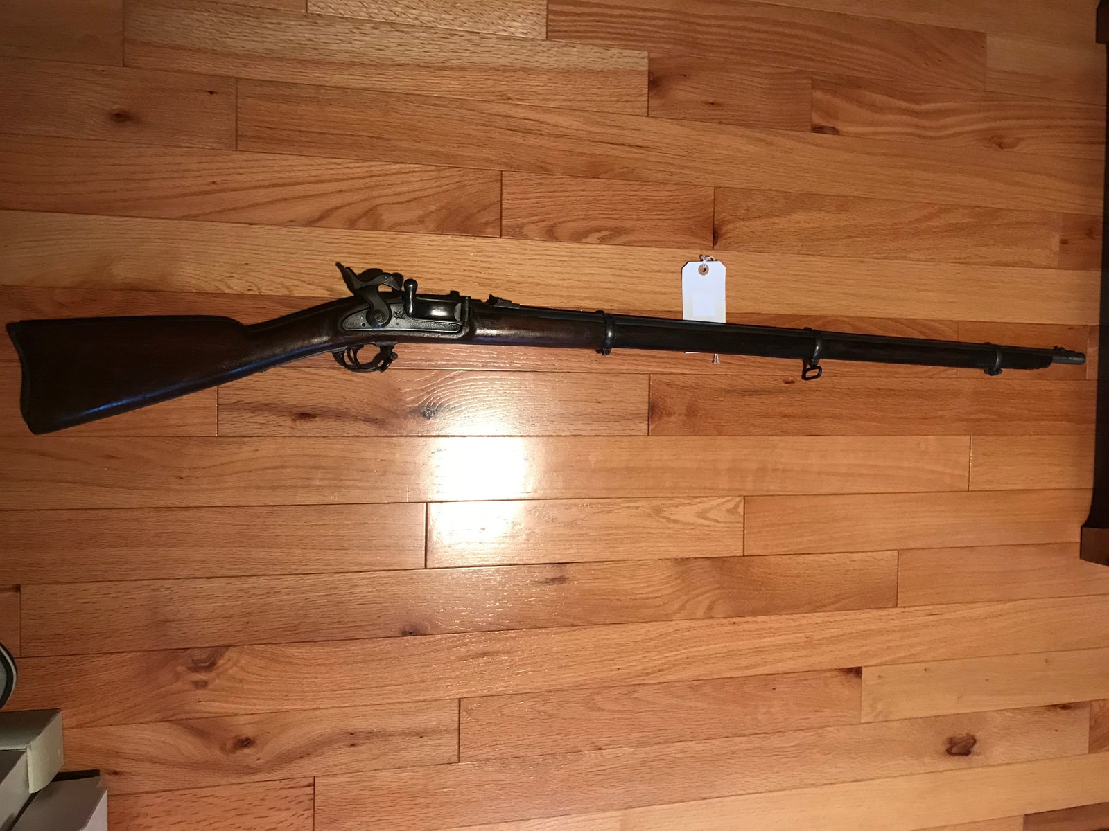 Bridesburg Civil War Musket: Bridesburg Civil War Musket. Converted from percussion to cartridge weapon in 58 caliber. Needham conversion and all original. In excellent mechanical condition. Dated 1864 on right lock plate. See ph