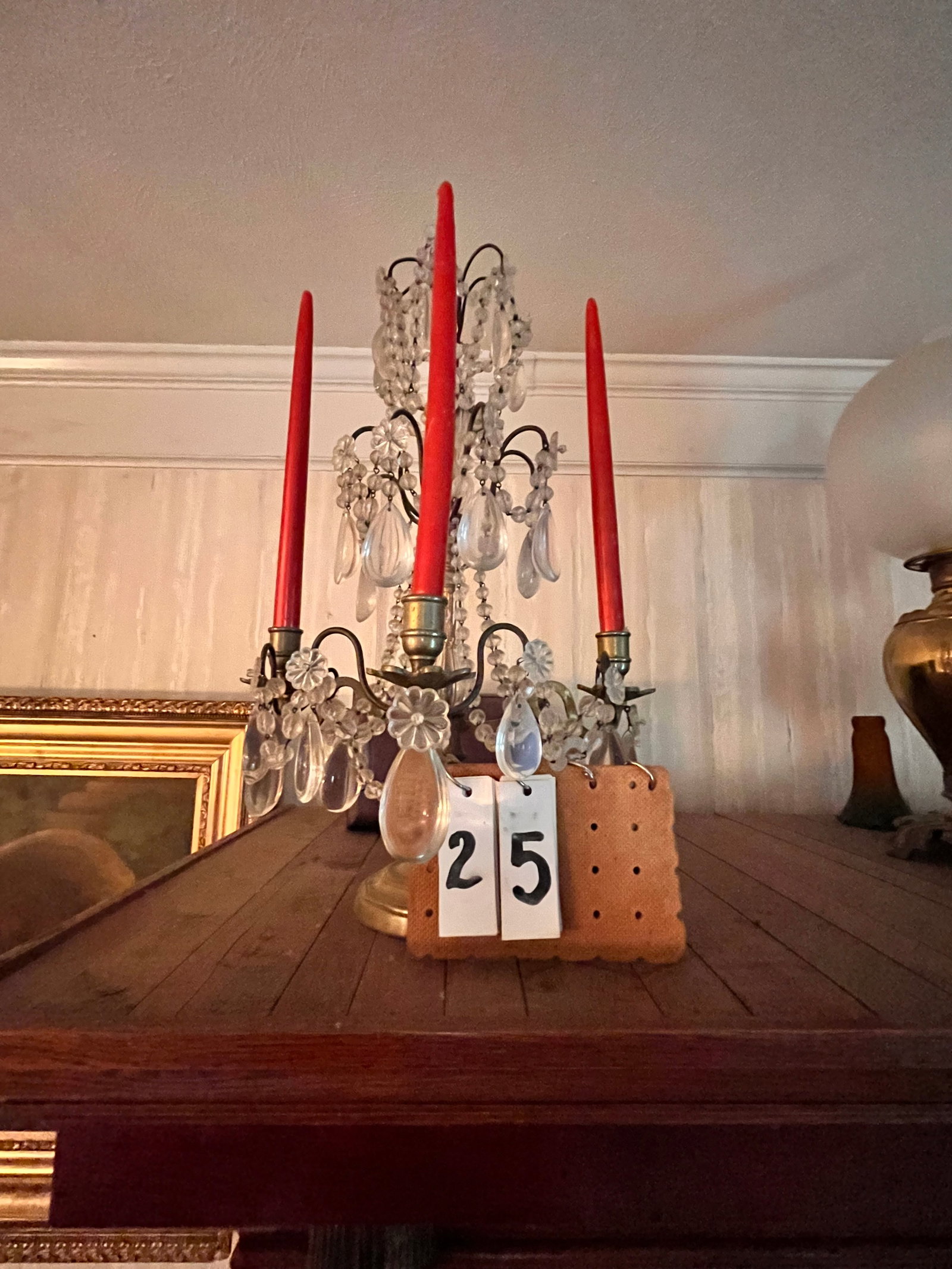 19c Brass Primed 3 Light Matching Candelabras: 2- 19c Brass Prisimed 3 Light Matching Candelabras 13" w x 9" d x 21 1/4" h. 2 items for 1 money