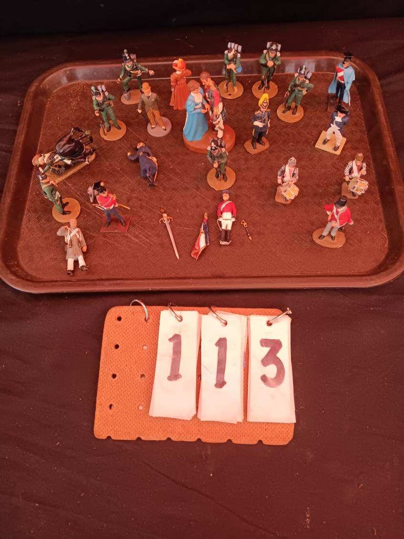 23 Handmade and Hand Painted Lead Soldiers: 23 handmade and hand painted lead soldiers. Created by a Fulton, NY librarian. From the Fulton, NY Estate.
