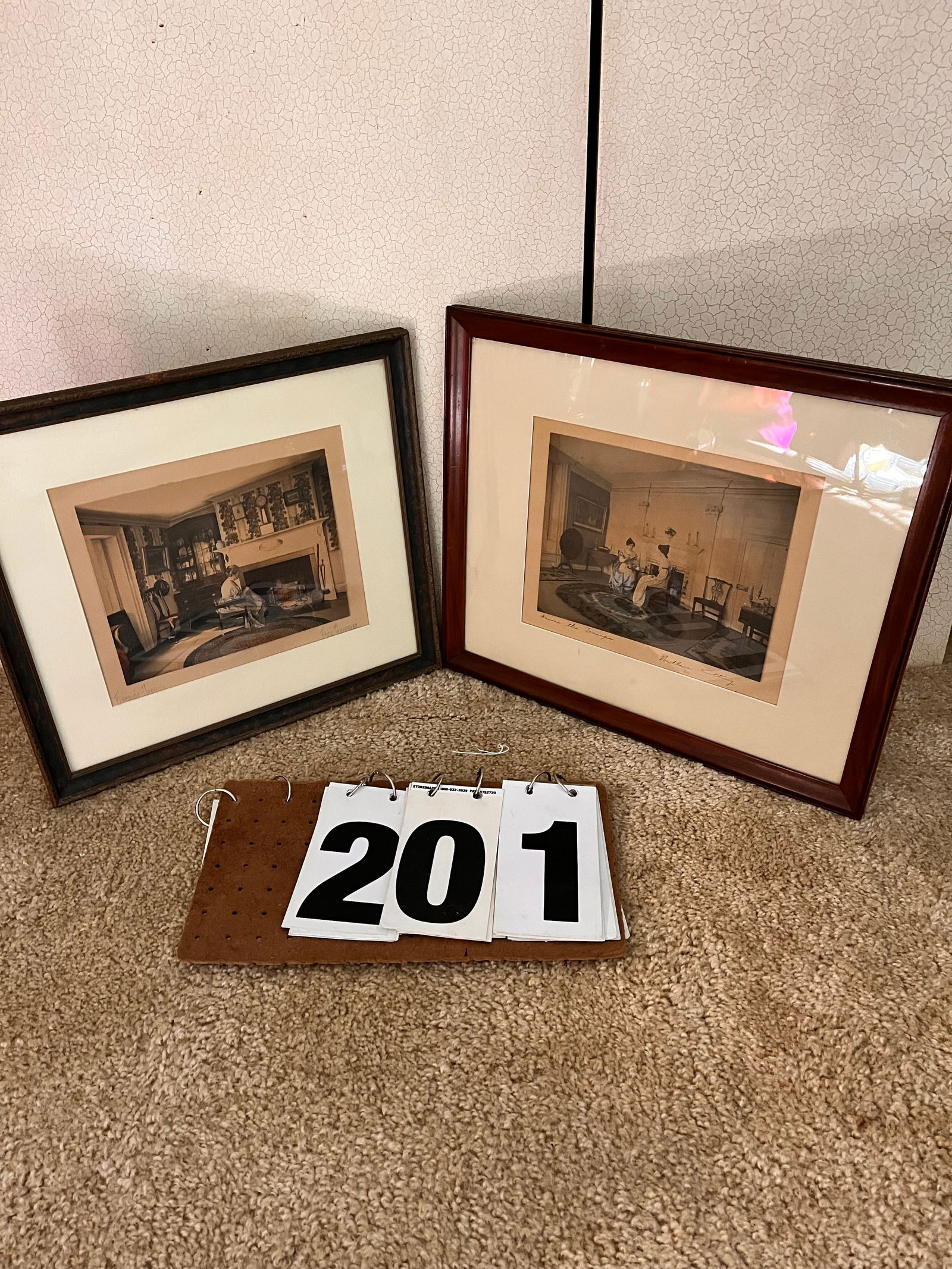 Wallace Nutting and Fred Thompson Prints: Wallace Nutting and Fred Thompson Prints. One Wallace Nutting print titled "Across the Teacups" with unusual back tag. Frame is 16"w x 18.75"h. Print is 9.5"w x 7.5"h. One Fred Thompson print titled "