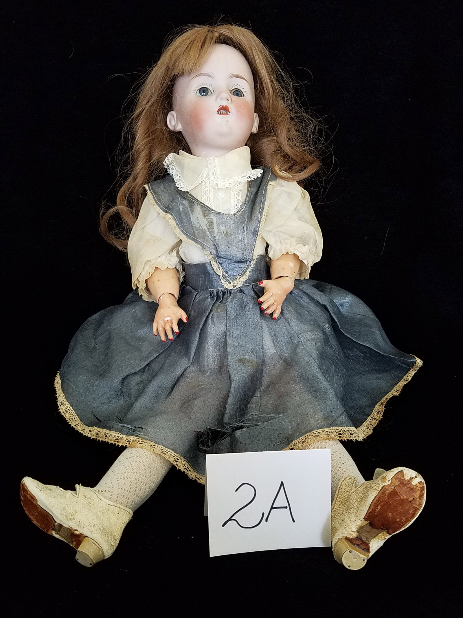 19c Antique A. Lanternier et Cie Limoges France Jointed Doll: 19th century antique jointed doll. A. Lanternier et Cie Limoges France 22 inch Bebe. 22"l x 7.5"w. In good condition. See photos. From the Cape Vincent, NY Estate.