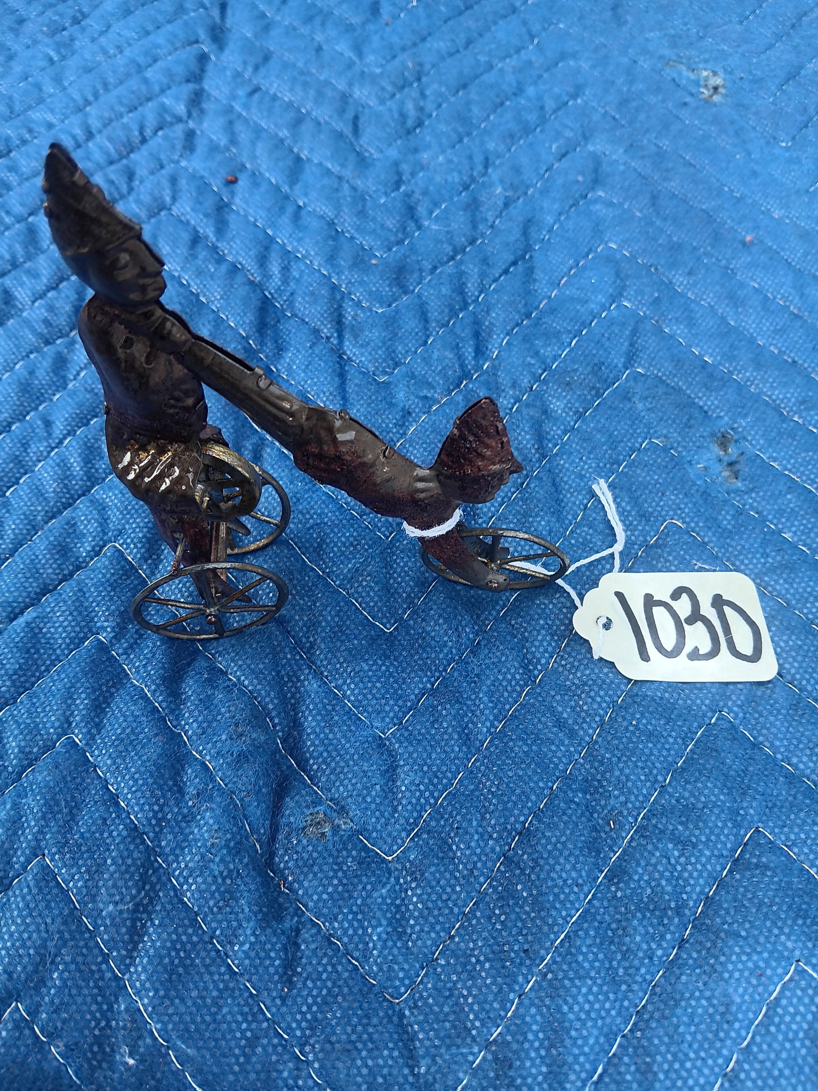 Rare Tin Three-Wheel Bike with Acrobats (1 of 9)