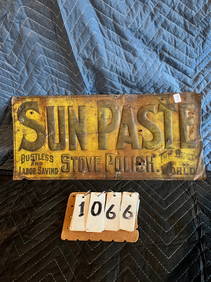 Tin Sun Paste Stove Polish Metal Sign (1 of 2)