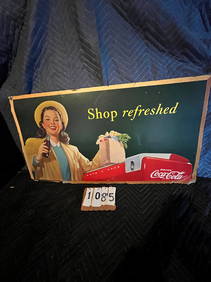 Shop Refreshed Drink Coca Cola Cardboard Sign (1 of 2)