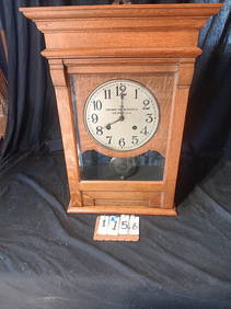 1900s Key Wing Hanging Time and Strike Wall Clock (1 of 7)