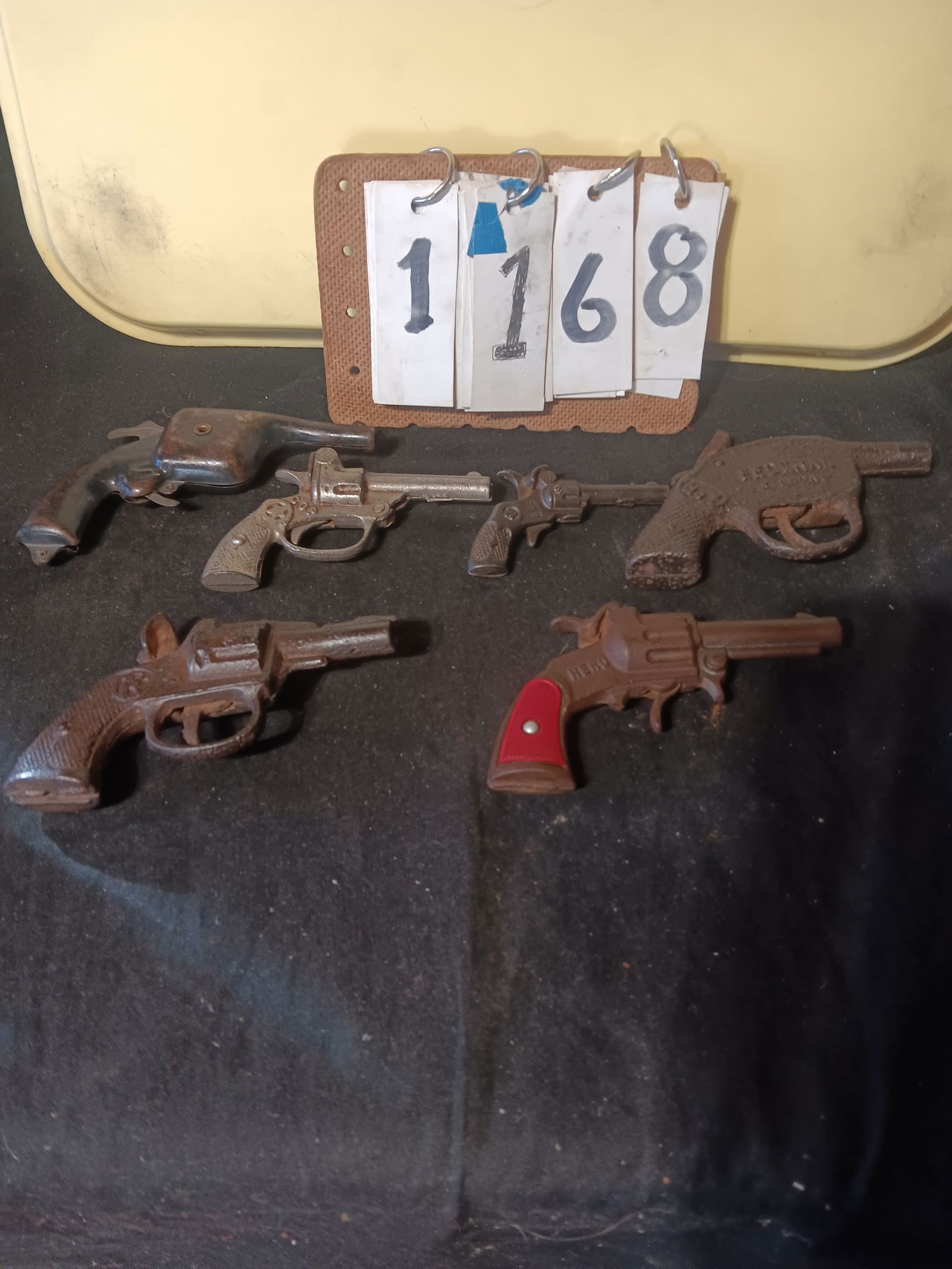 Six Antique Cast Iron and Tin Toy Pistols (1 of 2)