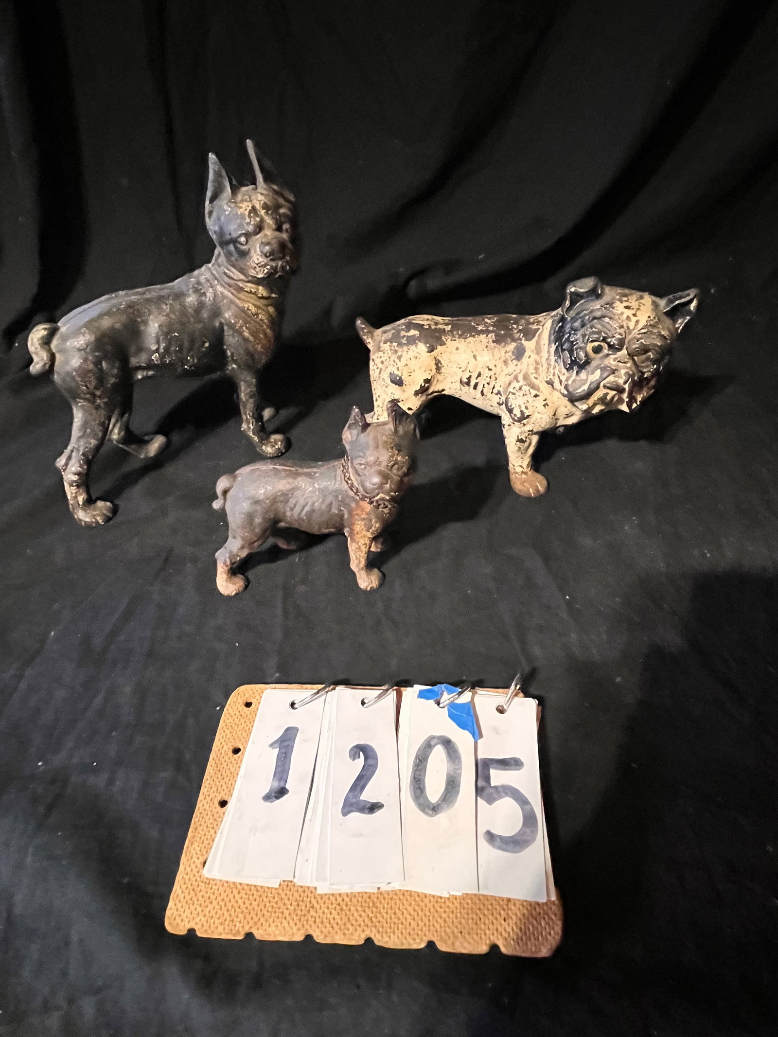 Three 19c Iron Bulldog Door Stop (1 of 3)