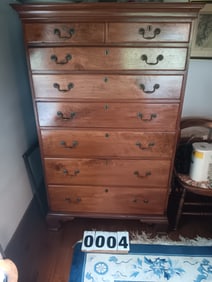 Important Walnut Chippendale Tall Chest of Drawers