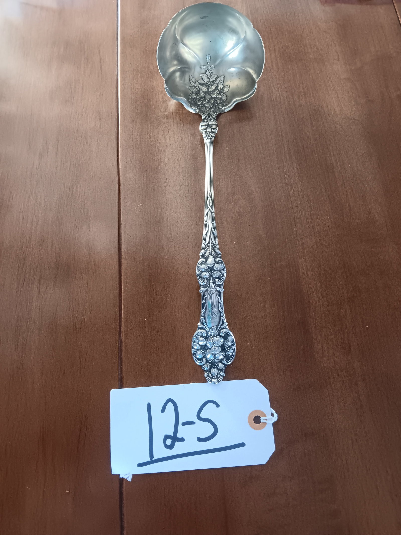 Excellent Large Sterling Silver Floral Ladle Signed A Patent (1 of 2)