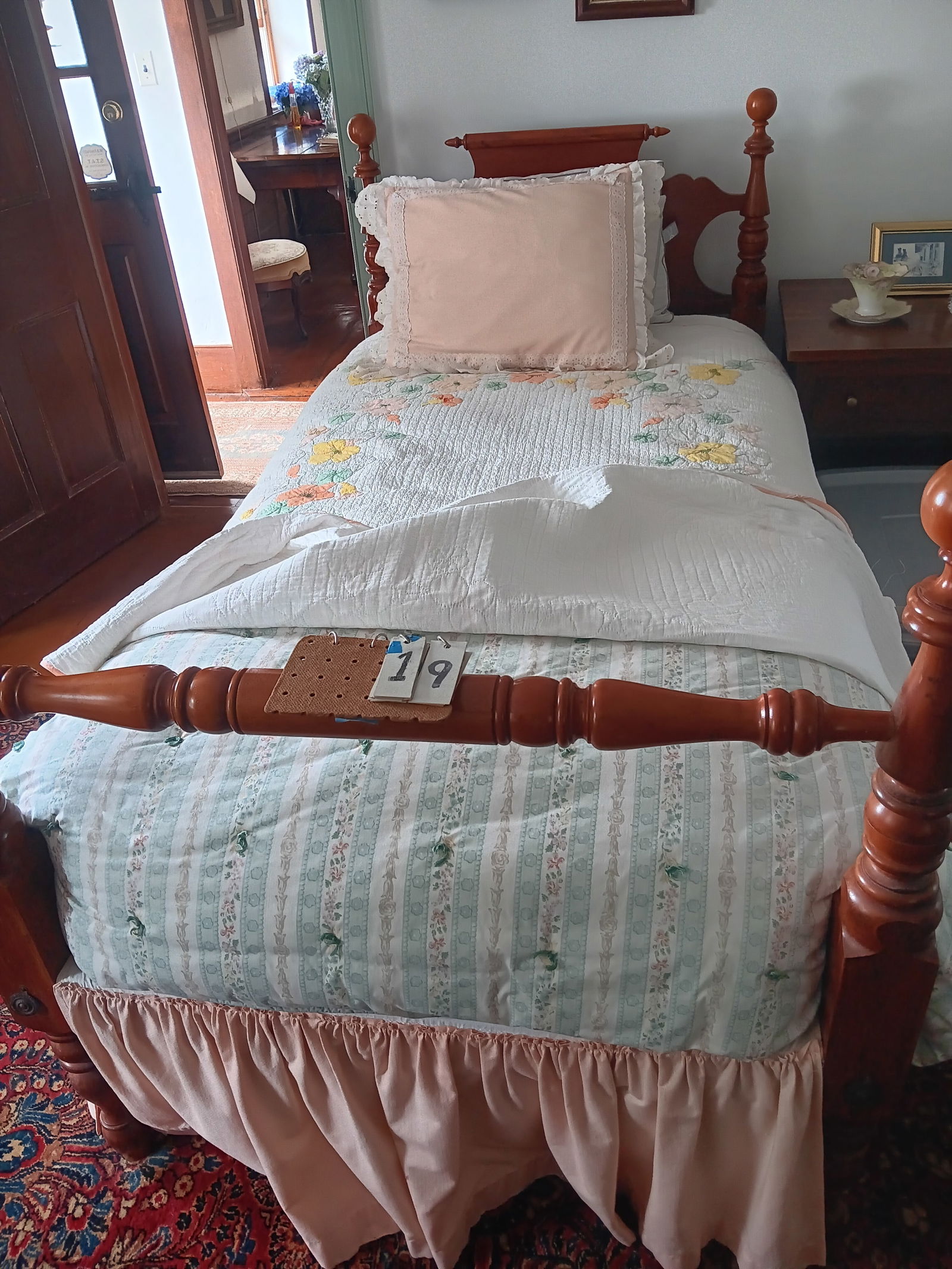 Pair of Antique 1830s Twin Cannonball Rope Beds (1 of 2)