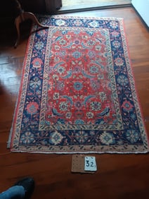 Excellent Handmade Oriental Rug with Flowers