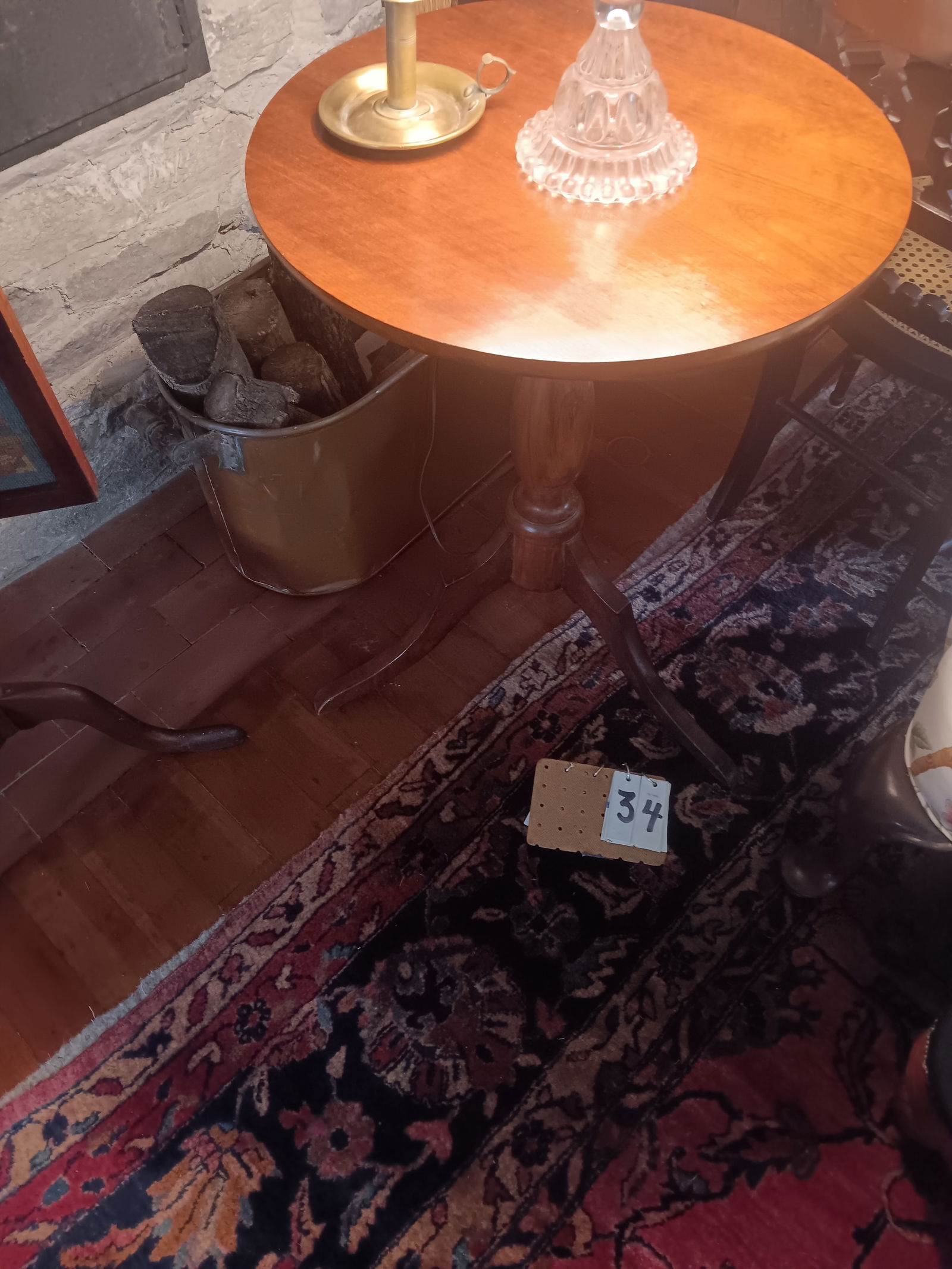 1830s Maple Candle Stand: 1830s maple candle stand, stand only. 21" dia. x 27.75"h. Please read the Terms and Conditions of this auction thoroughly for IMPORTANT bidder information.