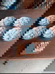 Six 19c Limoges France Oyster Plates