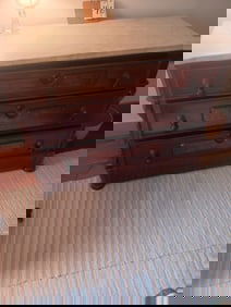 Four Drawer Marble Top Dresser