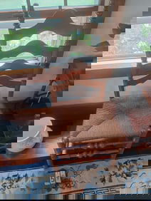 Six Matching American Maple Ladder Back Dining Room Chairs