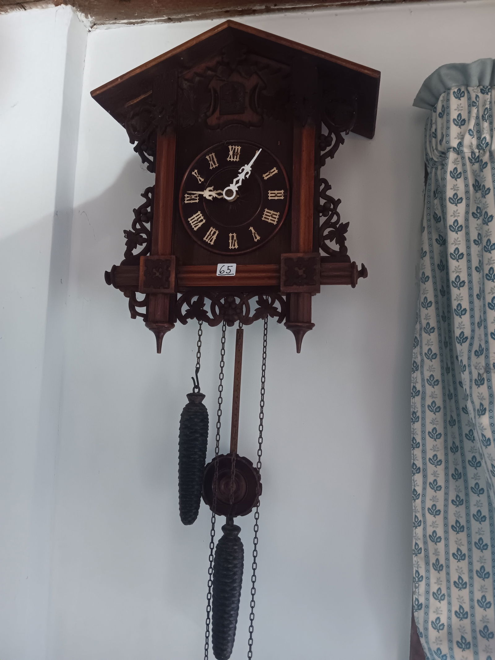German Walnut Inlaid Cuckoo Clock (1 of 4)