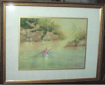 Ruth A. Uhlig Watercolor Painting Titled "Canoe on the Rideau"