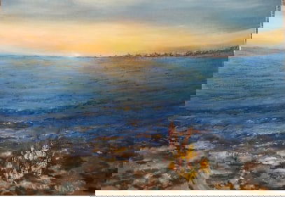 Ruth A. Uhlig Pastel Painting Titled "Camp Fire"