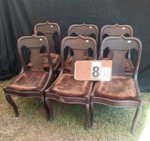 Six 1860s American Upholstered Side Chairs
