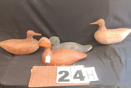 Four Vintage Wood Duck Decoys