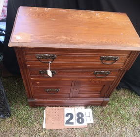 Vintage 1900s American Oak Commode
