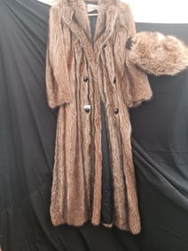 Vintage Raccoon Coat and Matching Muff