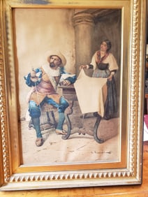 Enrico Tarenghi Signed Watercolor Painting