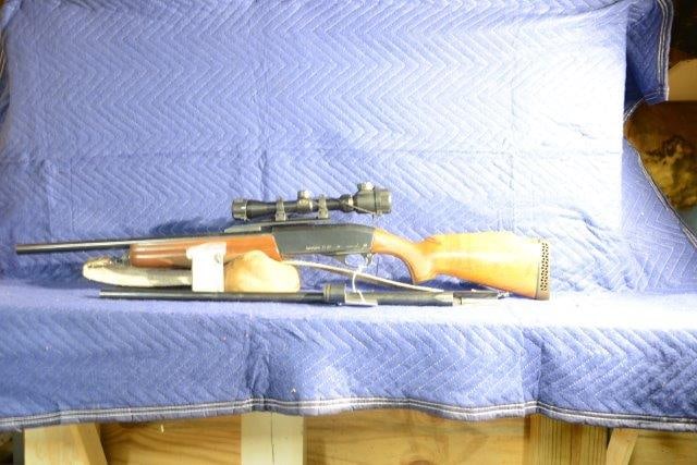 Remington Model 11-87: Remington Model 11-87 12 gauge shotgun. Cantilever rifle barrel with Redhead scope. Two barrels - 26" vent rib and 21" rifled. Four chokes. Serial No. PC468346.