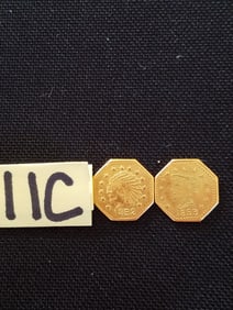 American 1852 and 1853 California Gold Coins