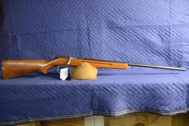 J. Stevens Arms Springfield 53-B: J. Stevens Arms Springfield 53-B. 22 S/L/LR, single shot. 24" barrel. Wear and dings on the stock but otherwise in good condition. NSN.