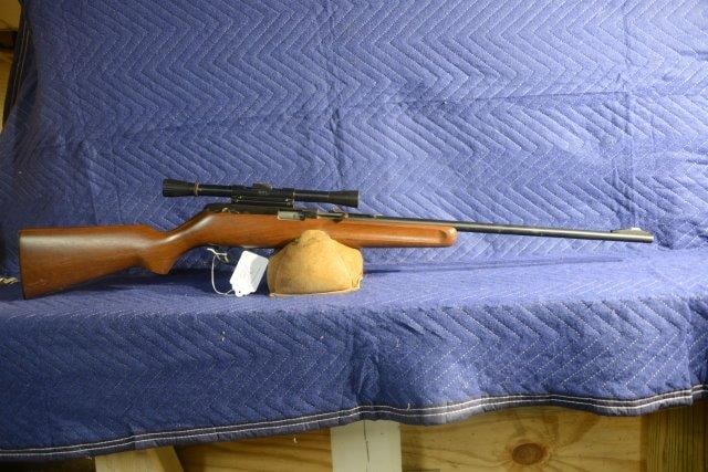 Ithaca Model X5 Lightning: Ithaca Model X5 Lightning. Semi-automatic 22 LR. Weaver C6 scope. 22" barrel. Nice condition, needs cleaning. Serial No. 11849-A.