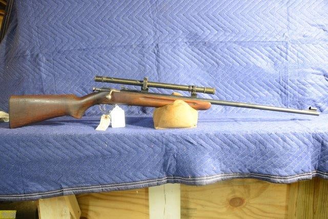 Winchester Model 68: Winchester Model 68. 22 L/LR, single shot. 27" barrel with external scope. NSN.